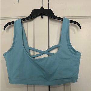 Sky Blue Crisscross Sports Bra